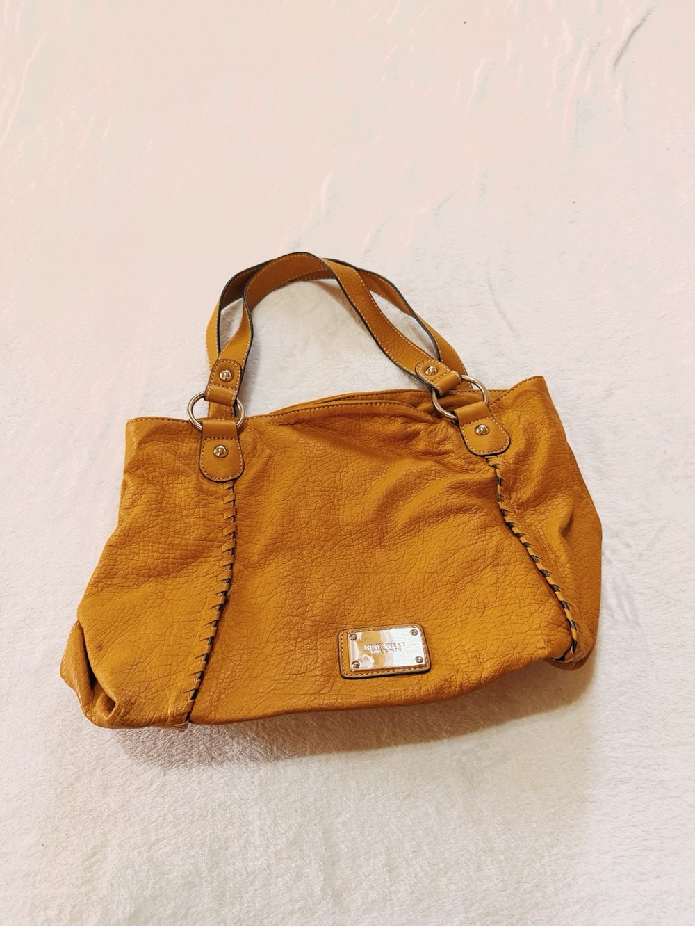 Nine West Mustard Shoulder Bag with Branded Plaque
